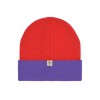 Merinowollen rode muts - Merino beanie purple/ poppy red